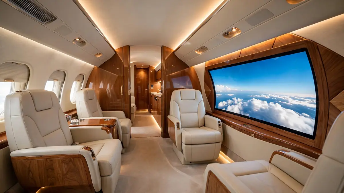 Flexjet Takes the World's First Embraer Praetor 600E — With a 42-Inch 4K Screen Built Into the Cabin Wall